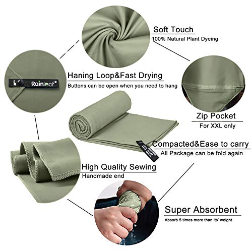 Rainleaf Microfiber Towel Perfect Travel & Sports & Camping Towel