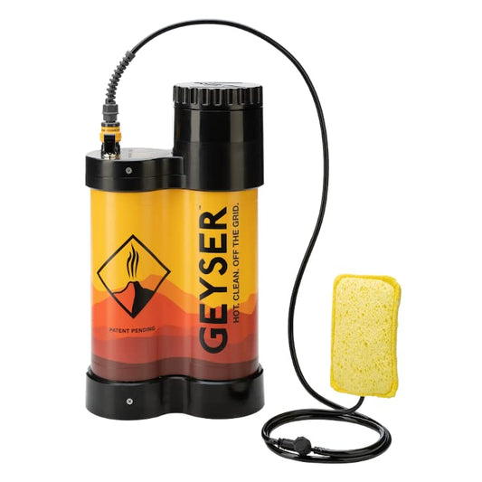 Geyser System Portable Shower & Cleaning Kit with Optional Electric Heater for Camping, Overlanding, & Outdoor Recreation - Standard + Heater