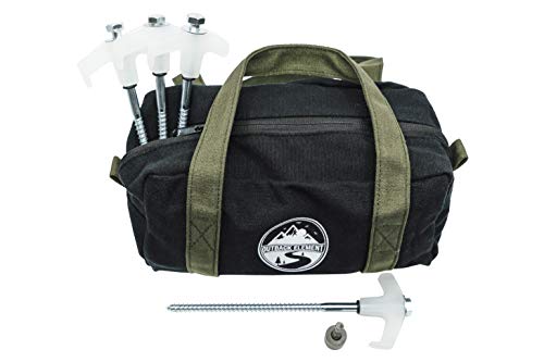 Outback Element® - 15 Tent Stakes Heavy Duty with Glow in The Dark Heads + Bonus Canvas Carry Pouch and Hex Drill Bit